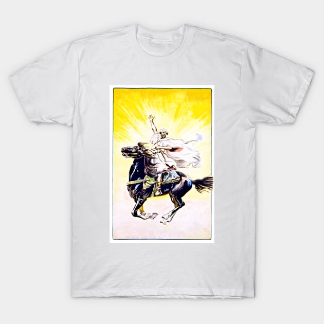 Man With Sword RIding Horse in Algeria 1918 T-Shirt by rocketshipretro